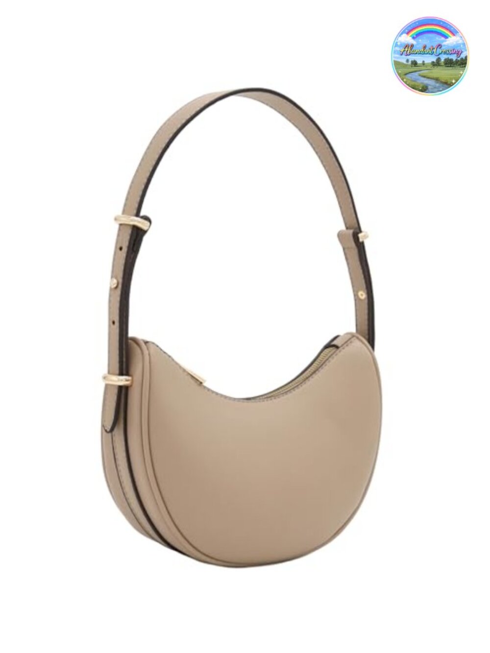 Small Crescent Faux Leather Underarm Shoulder Bag Adjustable Strap